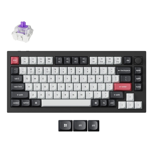 Keychron Q1 HE keyboard Universal USB + RF Wireless + Bluetooth QWERTY UK English Black, Grey