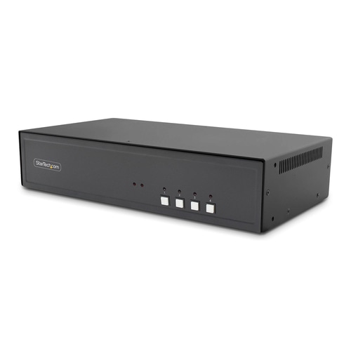StarTech.com Secure 4-Port Dual-Monitor KVM Switch, HDMI or DisplayPort, 4K 60Hz, NIAP 4.0 Desktop KVM, Metal Housing, CAC Port, Made in the USA
