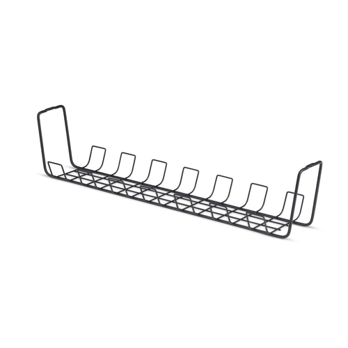 StarTech.com Under Desk Cable Management Tray, 24 Long, Metal Basket Style Cable Organizer, Screw-On Installation, Power Bar Holder, Metal, Black, TAA-Compliant