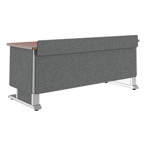Middle Atlantic Products Forum Lectern, 72 Wide, Electrically Height Adjustable, Wilsonart Biltmore Cherry, Magnesium Powdercoat, Charcoal Gray Felt with Power for UK