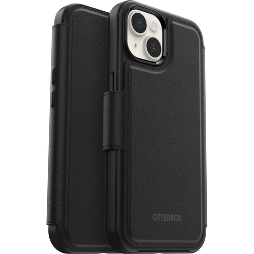 OtterBox Folio for iPhone 14 Plus for MagSafe, Soft-Touch Folio with 3 Slots for Cash/Cards, Strong Magnetic Alignment and Attachment with MagSafe, Compatible with iPhone, Black, No Case Included