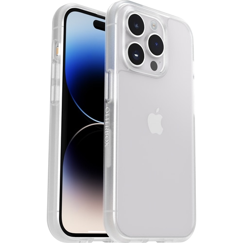 OtterBox React Case for iPhone 14 Pro Max, Shockproof, Drop proof, Ultra-Slim, Protective Thin Case, Tested to Military Standard, Antimicrobial Protection, Clear, No retail packaging