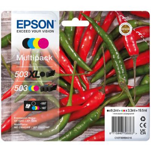 Epson 503 XL ink cartridge 4 pc(s) Original High (XL) Yield Black, Cyan, Magenta, Yellow