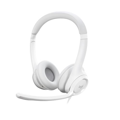 Logitech H390 Headset Wired Head-band Office/Call center USB Type-A White