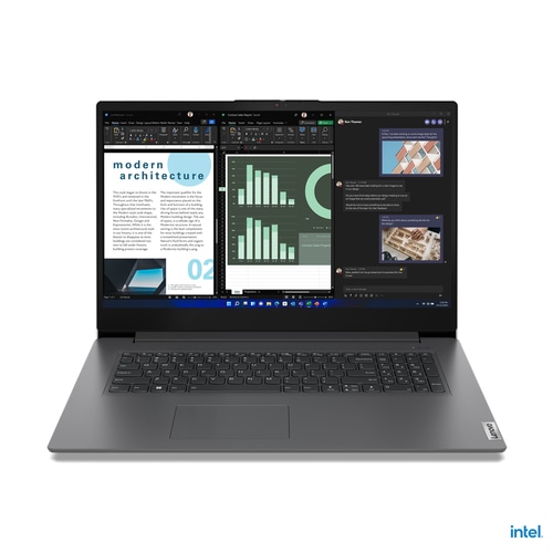 Lenovo V V17 Intel Core i5 i5-1335U Laptop 43.9 cm (17.3) Full HD 8 GB DDR4-SDRAM 256 GB SSD Wi-Fi 6 (802.11ax) Windows 11 Pro Grey