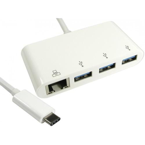 Cables Direct USB3C-ETHGHUBA interface hub USB 3.2 Gen 1 (3.1 Gen 1) Type-C 5000 Mbit/s White