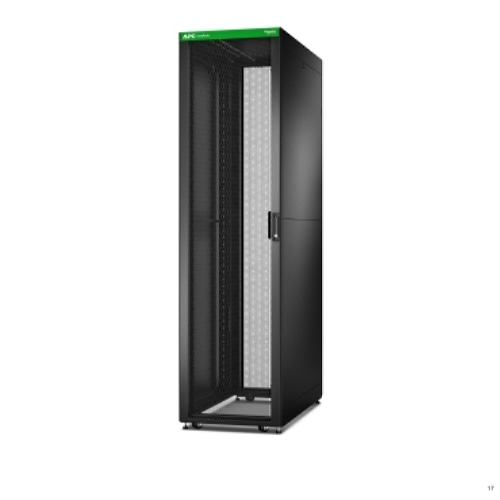 APC Easy Rack, 48U, Black, With Roof, Castors, Feet, 4 Brackets, and Side Panels, No Bottom, 2258H x 600W x 1100D mm