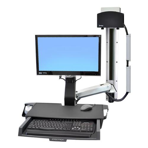 Ergotron StyleView Sit-Stand Combo System with Worksurface 61 cm (24) Aluminium Wall