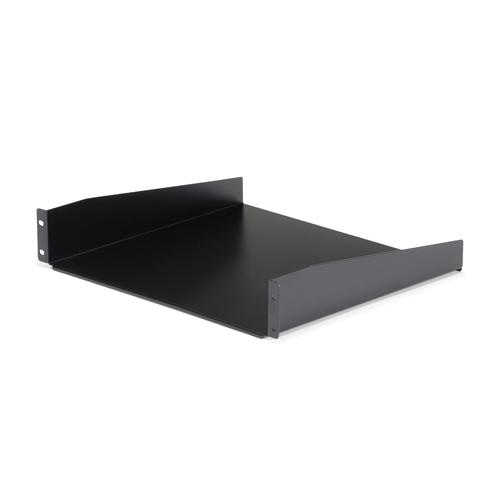 StarTech.com 2U Server Rack Shelf - Universal Rack Mount Cantilever Shelf for 19 Network Equipment Rack & Cabinet - Heavy Duty Steel  Weight Capacity 44lb/20kg - 16 Deep Tray, Black