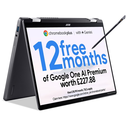 Acer Chromebook CP714-1HN-5719 Intel Core Ultra 5 115U 35.6 cm (14) Touchscreen WUXGA 8 GB LPDDR5-SDRAM 512 GB SSD Wi-Fi 6 (802.11ax) ChromeOS Grey