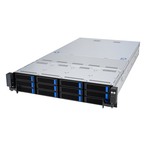 ASUS RS521A-E12-RS12U Socket SP5 Rack (2U) Black, Silver