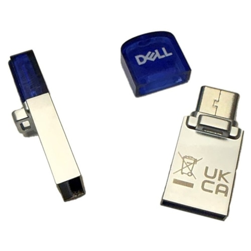 DELL AD564594 USB flash drive 64 GB USB Type-A / USB Type-C 3.2 Gen 1 (3.1 Gen 1) Blue, Silver