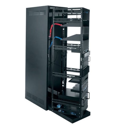Middle Atlantic Products Roll Out Rotating System in Steel Host Enclosure 44 space Freestanding rack Black
