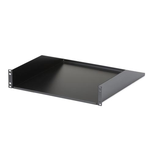 StarTech.com 2U Server Rack Shelf - Universal Rack Mount Cantilever Shelf for 19 Network Equipment Rack & Cabinet - Heavy Duty Steel  Weight Capacity 125lb/56kg - 18 Deep Tray, Black