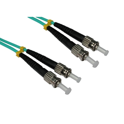 Cables Direct 10.0m ST-ST 50/125 OM3 fibre optic cable 10 m Blue