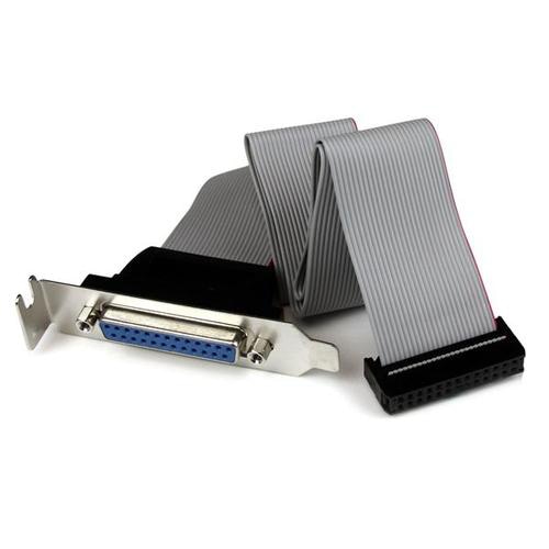 StarTech.com Low Profile 16in Parallel Port Header Cable Adapter with Bracket  DB25 (F) to IDC26
