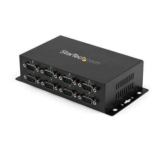 StarTech.com 8 Port USB to DB9 RS232 Serial Adapter Hub  Industrial DIN Rail and Wall Mountable