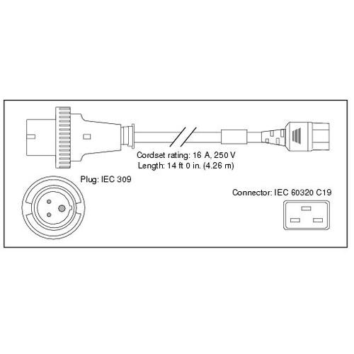 Cisco CAB-AC-2500W-INT= power cable Black 4.26 m IEC 309 C19 coupler