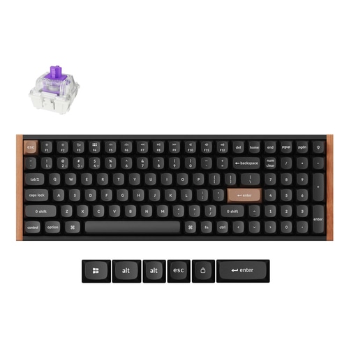 Keychron K4 HE keyboard Universal USB + RF Wireless + Bluetooth Black, Wood