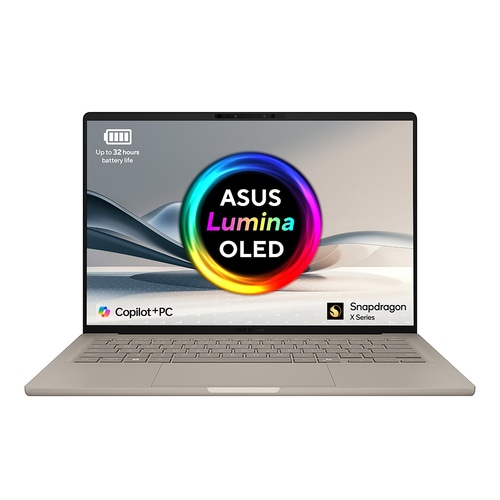 ASUS Zenbook A14 UX3407QA-QD244W Copilot+ PC Qualcomm Snapdragon X1-26-100 Laptop 35.6 cm (14) WUXGA 16 GB LPDDR5x-SDRAM 1 TB SSD Wi-Fi 6E (802.11ax) Windows 11 Home Beige