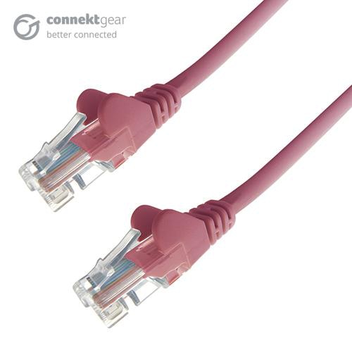 connektgear 2m RJ45 CAT6 UTP Stranded Flush Moulded LS0H Network Cable - 24AWG - Pink