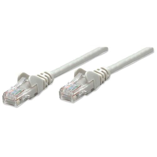 Intellinet Network Patch Cable, Cat5e, 1m, Grey, CCA, U/UTP, PVC, RJ45, Gold Plated Contacts, Snagless, Booted, Lifetime Warranty, Polybag