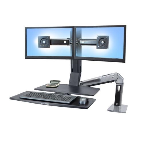 Ergotron WorkFit -A, Dual 55.9 cm (22) Black Desk