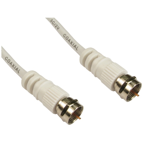 Cables Direct F M/M, 2m coaxial cable White
