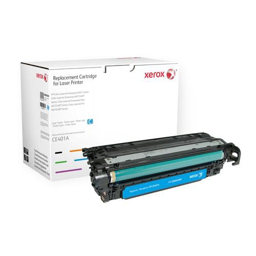 Xerox Cyan toner cartridge. Equivalent to HP CE401A. Compatible with HP Colour LaserJet M551DN, Colour LaserJet M551