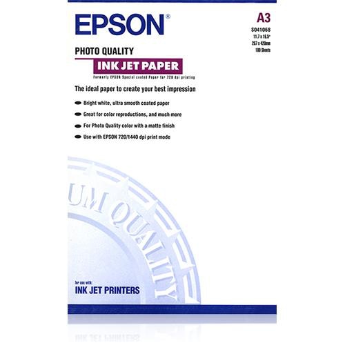Epson Photo Quality Ink Jet Paper, DIN A3, 102g/m, 100 Sheets
