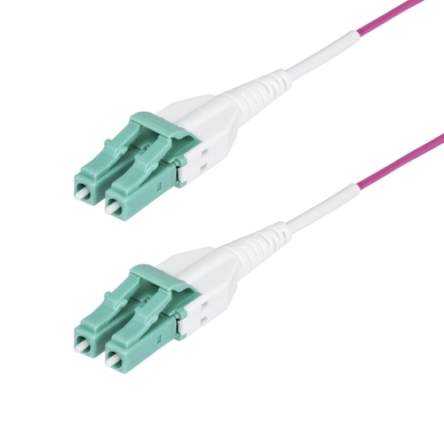 StarTech.com 3m (10ft) LC to LC (UPC) OM4 Multimode Fiber Optic Cable, Erika Violet, 50/125m, 40G/100G, LOMMF/VCSEL, Uniboot Fiber Jumper Cord, OFNR Riser Rated