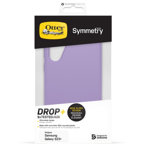 OtterBox Symmetry Case for Galaxy S23+ , Shockproof, Drop proof, Protective Thin Case, 3x Tested to Military Standard, Antimicrobial Protection, You lilac it