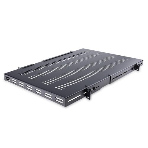 StarTech.com 1U Adjustable Vented Server Rack Mount Shelf - 250lbs - 19.5 to 38in Adjustable Mounting Depth Universal Tray for 19 AV/ Network Equipment Rack - 27.5in Deep