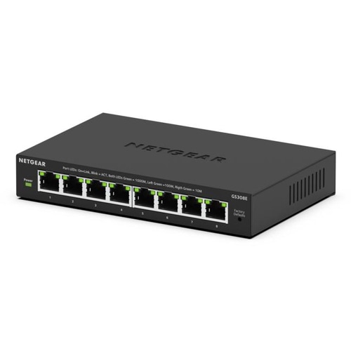 NETGEAR GS308E Managed L2/L3 Gigabit Ethernet (10/100/1000) Power over Ethernet (PoE) Black