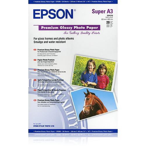 Epson Premium Glossy Photo Paper, DIN A3+, 250g/m, 20 Sheets