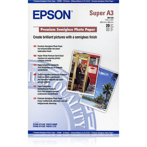 Epson Premium Semigloss Photo Paper, DIN A3+, 250g/m, 20 Sheets
