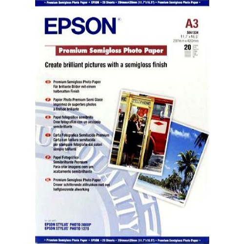 Epson Premium Semigloss Photo Paper, DIN A3, 251g/m, 20 Sheets