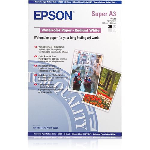 Epson WaterColor Paper - Radiant White, DIN A3+, 190g/m, 20 Sheets