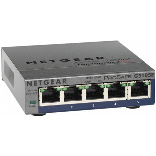 NETGEAR GS105E Unmanaged L2/L3 Gigabit Ethernet (10/100/1000) Grey