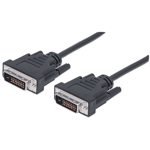 Manhattan Digital DVI-D Dual Link Video Cable, 3m, Male to Male, Fully Shielded, Compatible with DVD-D, Black, Lifetime Warranty, Polybag
