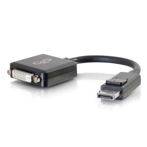 C2G 8in DisplayPort Male to Single Link DVI-D Female Adapter Converter - Black