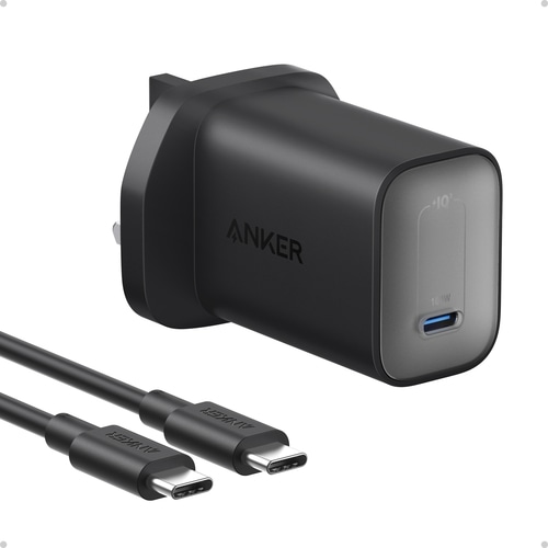 Anker Nano, USB-C GaN Charger, 100W Fast Charging, with USB-C Cable, Black