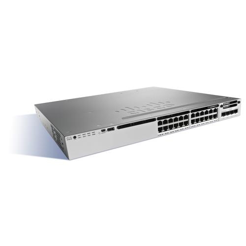 Cisco C3850-24T-S, Refurbished Managed Black, Grey