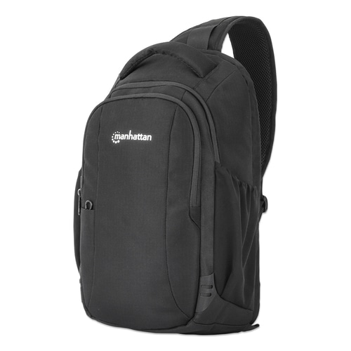 Manhattan Amsterdam Sling Backpack 13.33, Anti Theft, Black, Top Load Backpack, Carrier with Single Shoulder Strap for Notebooks and Tablets up to 13.3, Premium Padding, Front and Multiple Interior Pockets, Water-Resistant