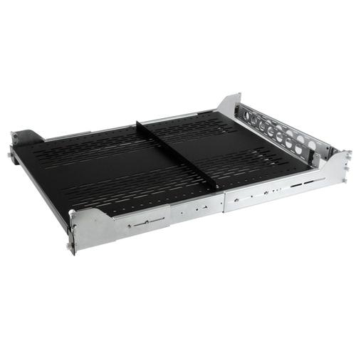 StarTech.com 2U Vented Sliding Server Rack Shelf w/ Cable Management Arm - 27.6 to 31.6in Adjustable Mounting Depth - 125lb - 19 Server Tray Shelf for Equipment Rack - 24in Deep
