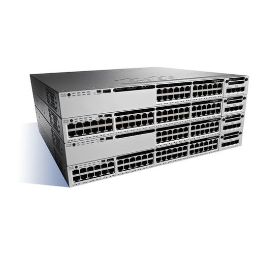 Cisco Catalyst C3850-24P-E, Refurbished Managed Gigabit Ethernet (10/100/1000) Power over Ethernet (PoE) Black, Grey