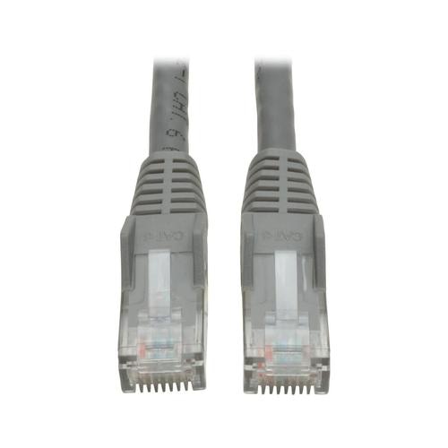 Tripp Lite N201-010-GY Cat6 Gigabit Snagless Molded (UTP) Ethernet Cable (RJ45 M/M), PoE, Gray, 10 ft. (3.05 m)