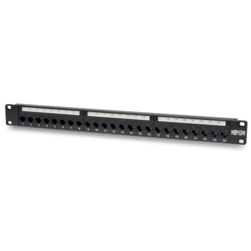 Tripp Lite N254-024 24-Port 1U Rack-Mount Cat6/Cat5 Feedthrough Patch Panel, RJ45 Ethernet, TAA