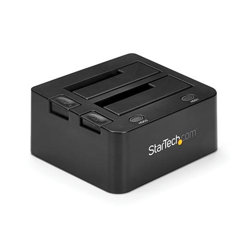 StarTech.com Dual-Bay USB 3.0 to SATA Hard Drive Docking Station, USB Hard Drive Dock, External 2.5/3.5 SATA I/II/III SSD/HDD Docking Station, Hot-Swap Hard Drive Bay, Top-Loading