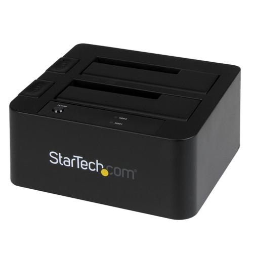 StarTech.com Dual-Bay USB 3.0 / eSATA to SATA Hard Drive Docking Station, USB Hard Drive Dock, External 2.5/3.5 SATA I/II/III SSD/HDD Docking Station, Hot-Swap Hard Drive Bays, Top-Loading